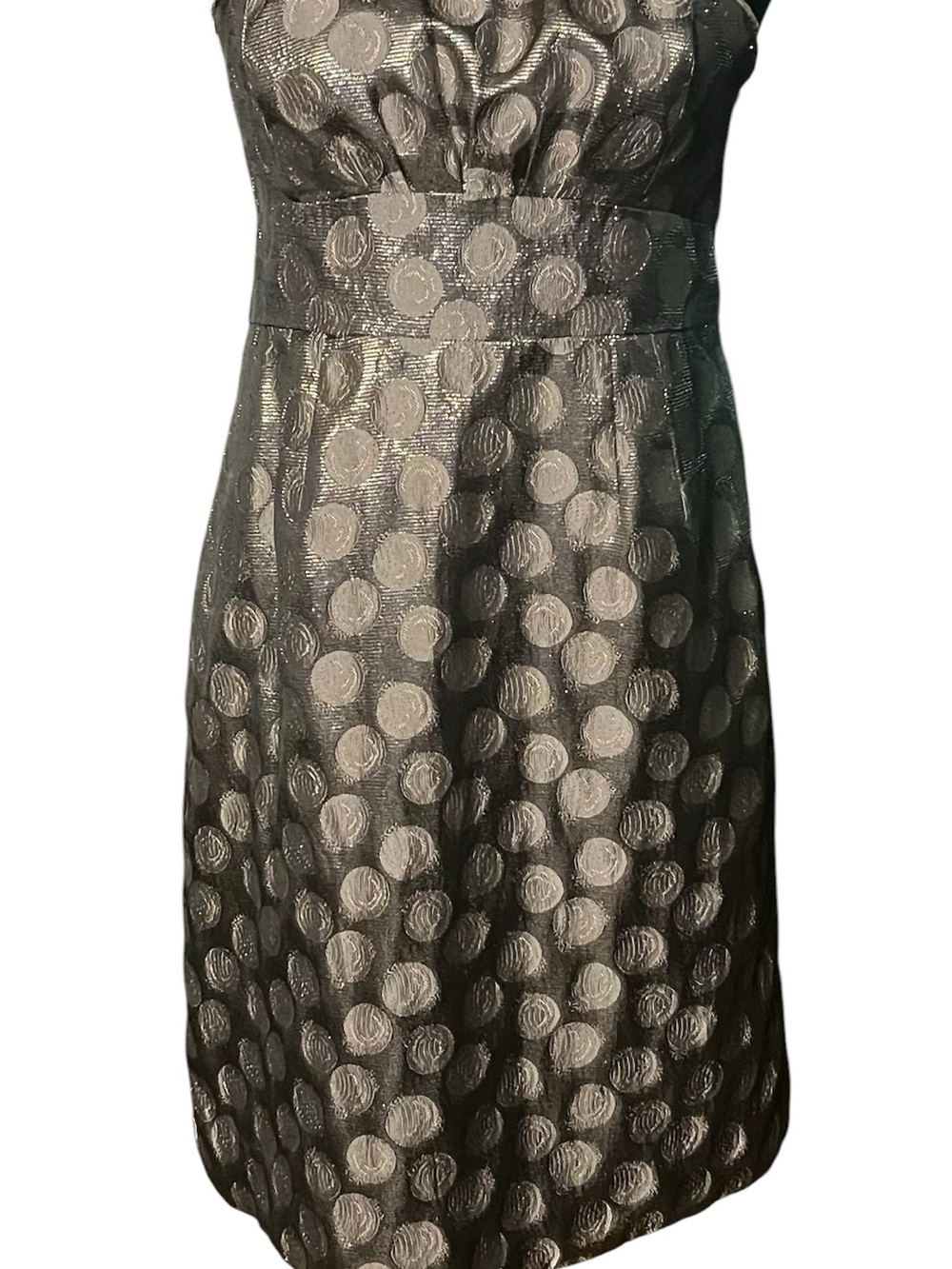 Anthropologie Moulinette Soeurs Strapless Metallic Dot Cocktail Dress 10
